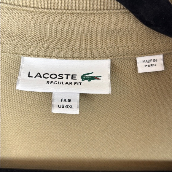 Lacoste Men's Monotone Taupe/Light Olive Polo Shirt - Size 4XL - Picture 4 of 8